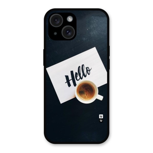 Hello Coffee Metal Back Case for iPhone 15