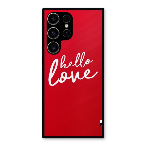 Hello Love Metal Back Case for Galaxy S23 Ultra