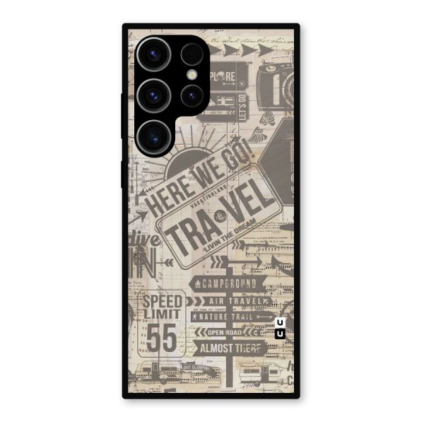 Here We Travel Metal Back Case for Galaxy S23 Ultra