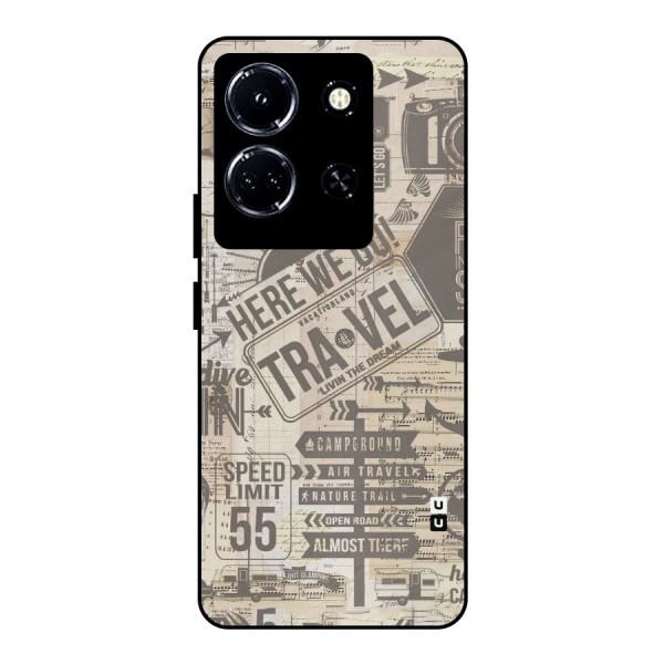 Here We Travel Metal Back Case for Infinix Note 30 5G