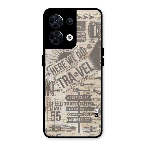 Here We Travel Metal Back Case for Oppo Reno8 5G