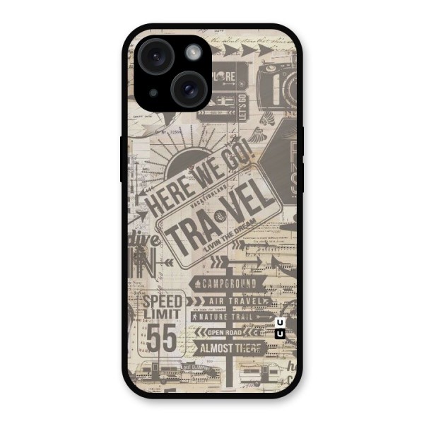 Here We Travel Metal Back Case for iPhone 15