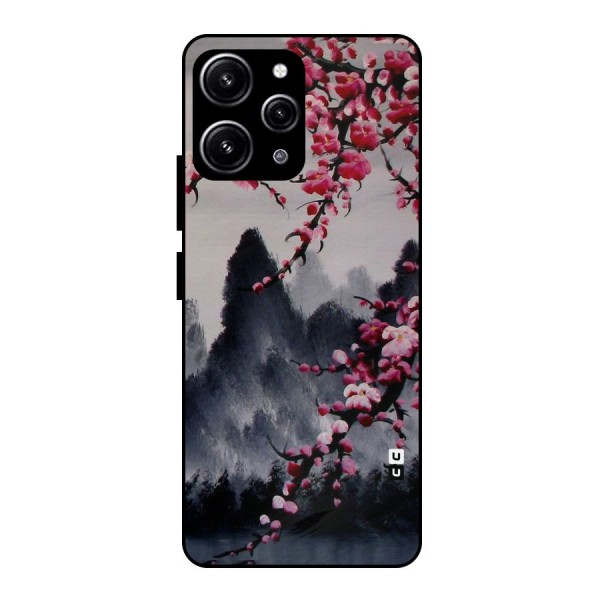 Hills And Blossoms Glass Back Case for Redmi 12 4G