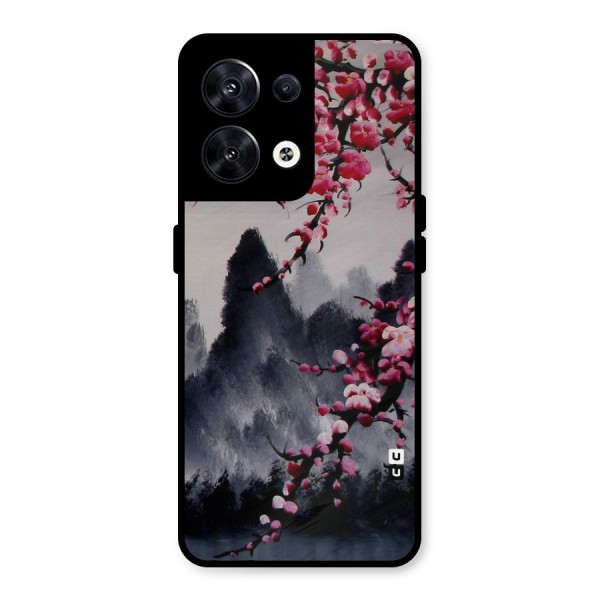 Hills And Blossoms Metal Back Case for Oppo Reno8 5G