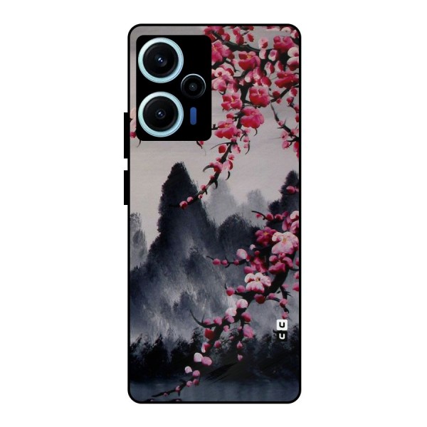 Hills And Blossoms Metal Back Case for Poco F5