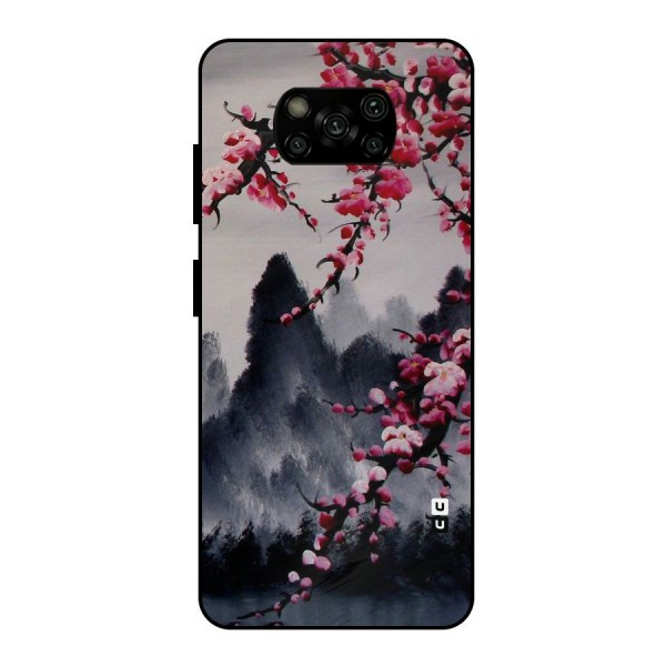 Hills And Blossoms Metal Back Case for Poco X3