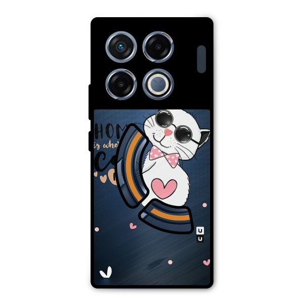Home Where Cat Metal Back Case for Infinix GT 20 Pro