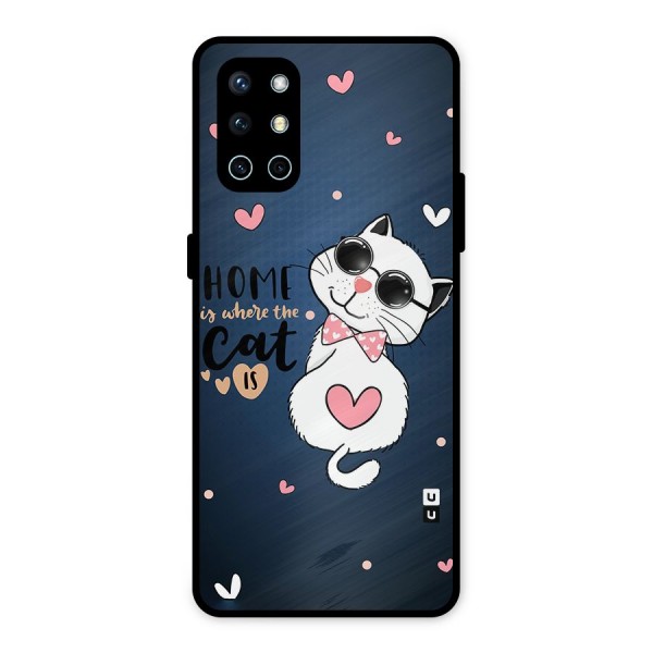 Home Where Cat Metal Back Case for OnePlus 9R