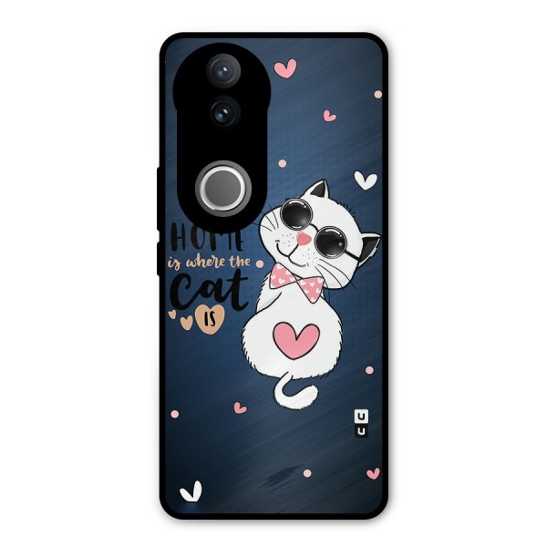 Home Where Cat Metal Back Case for Vivo V50e