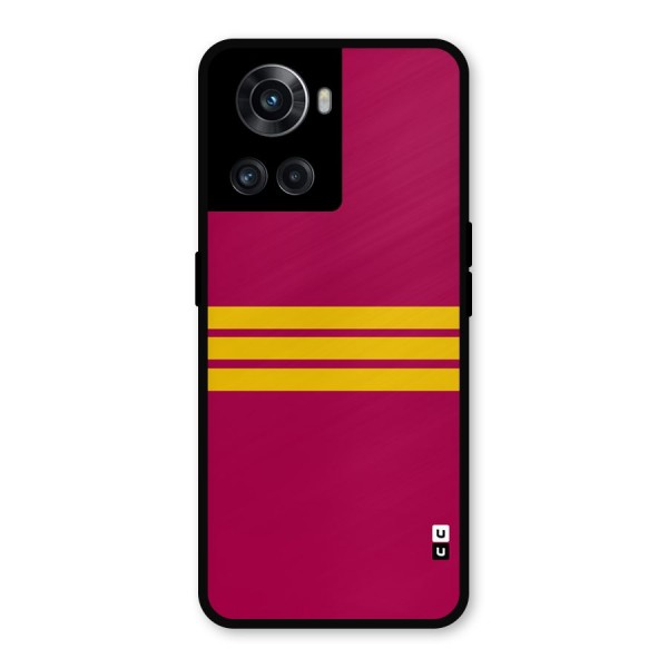 Horizontal Sports Stripes Metal Back Case for OnePlus 10R