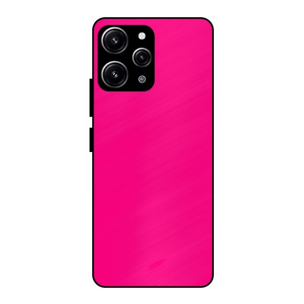 Hot Pink Glass Back Case for Redmi 12 4G