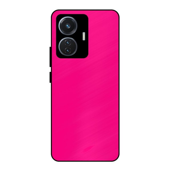 Hot Pink Metal Back Case for iQOO Z6 44W