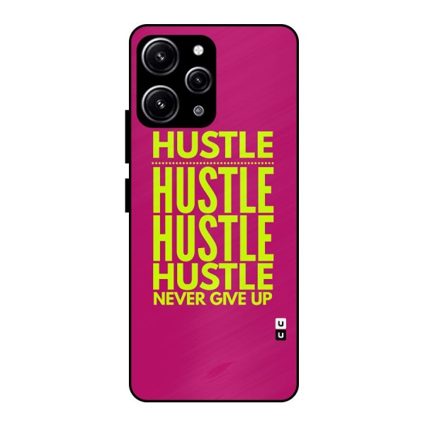 Hustle Never Give Up Glass Back Case for Redmi 12 4G