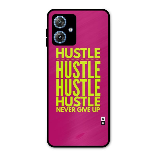 Hustle Never Give Up Metal Back Case for Moto G54