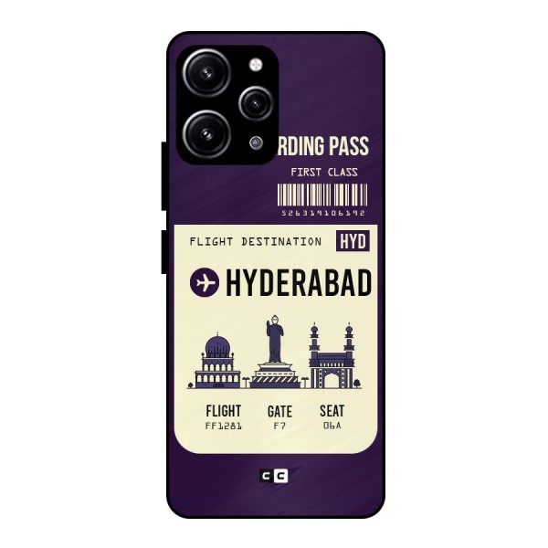 Hyderabad Boarding Pass Glass Back Case for Redmi 12 4G