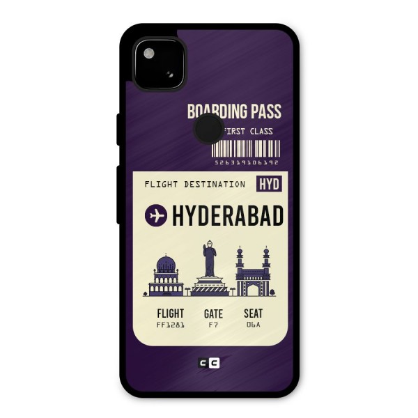 Hyderabad Boarding Pass Metal Back Case for Google Pixel 4a