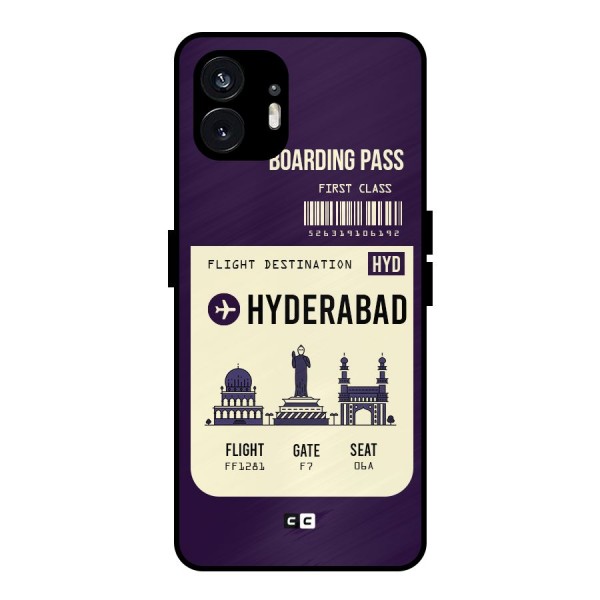 Hyderabad Boarding Pass Metal Back Case for Nothing Phone 2