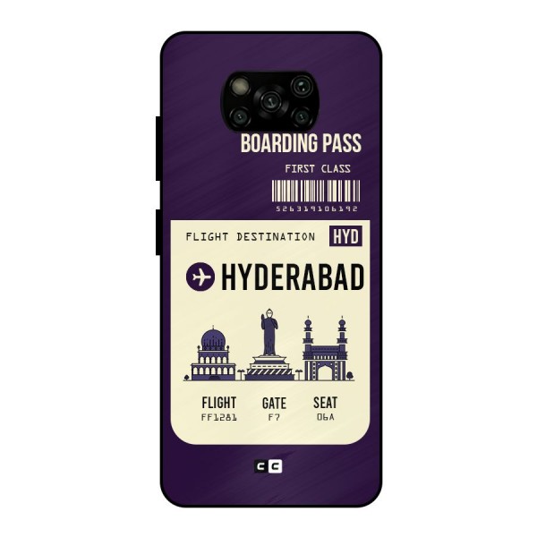 Hyderabad Boarding Pass Metal Back Case for Poco X3