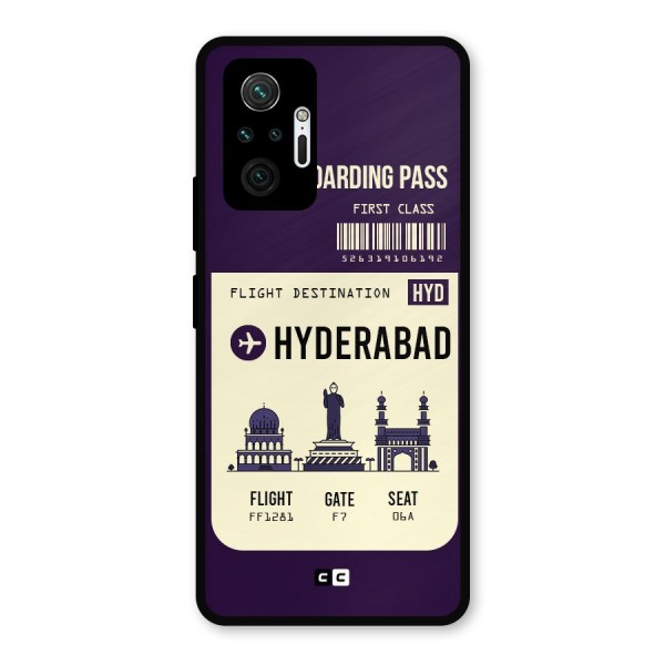 Hyderabad Boarding Pass Metal Back Case for Redmi Note 10 Pro Max
