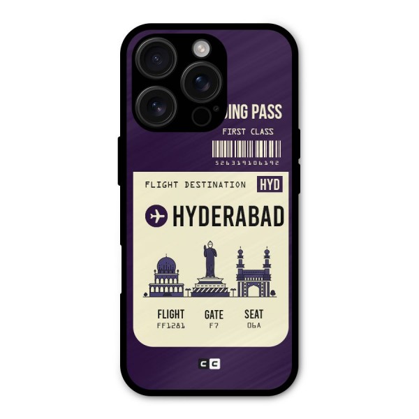 Hyderabad Boarding Pass Metal Back Case for iPhone 16 Pro
