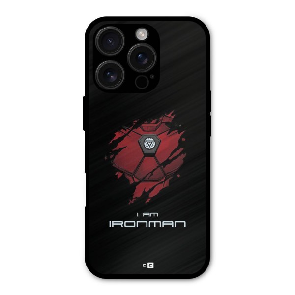 I Am Ironman Metal Back Case for iPhone 16 Pro