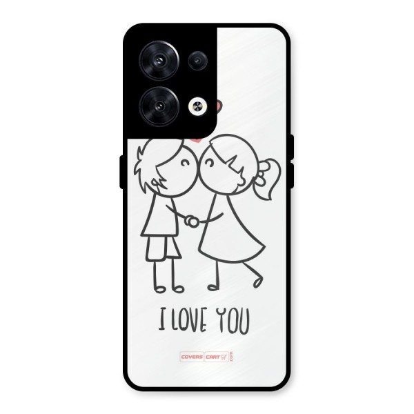 I Love You Metal Back Case for Oppo Reno8 5G