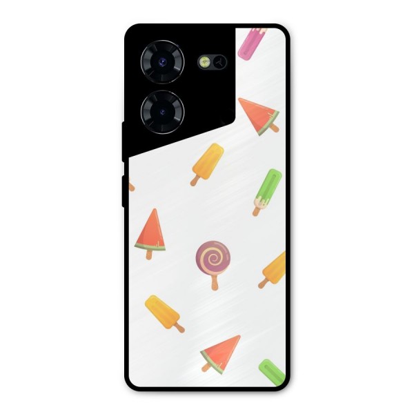 Ice Cream Colors Metal Back Case for Tecno Pova 5 Pro 5G