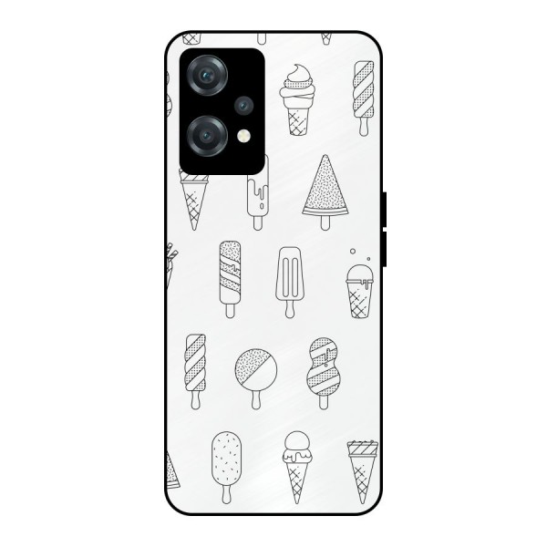 Ice Cream Lines Metal Back Case for OnePlus Nord CE 2 Lite 5G