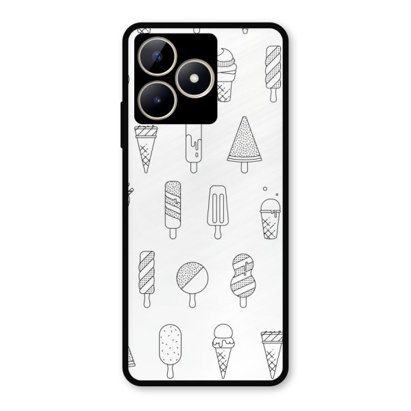 Ice Cream Lines Metal Back Case for Realme C53