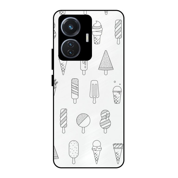 Ice Cream Lines Metal Back Case for iQOO Z6 44W