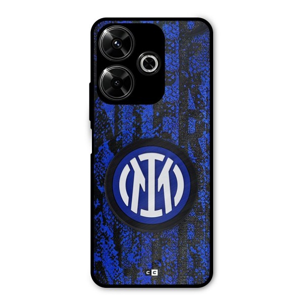Inter Milan Texture Metal Back Case for Poco M6 Plus