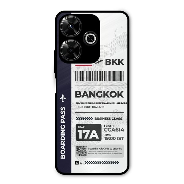 International Boarding Pass Bangkok Metal Back Case for Poco M6 Plus
