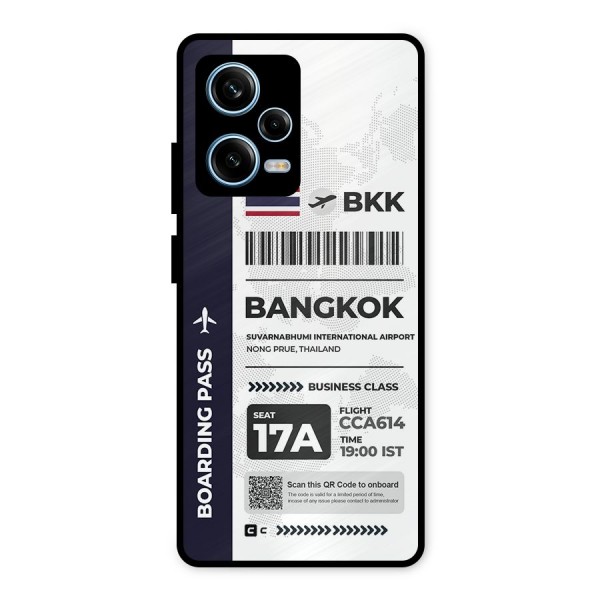 International Boarding Pass Bangkok Metal Back Case for Redmi Note 12 Pro