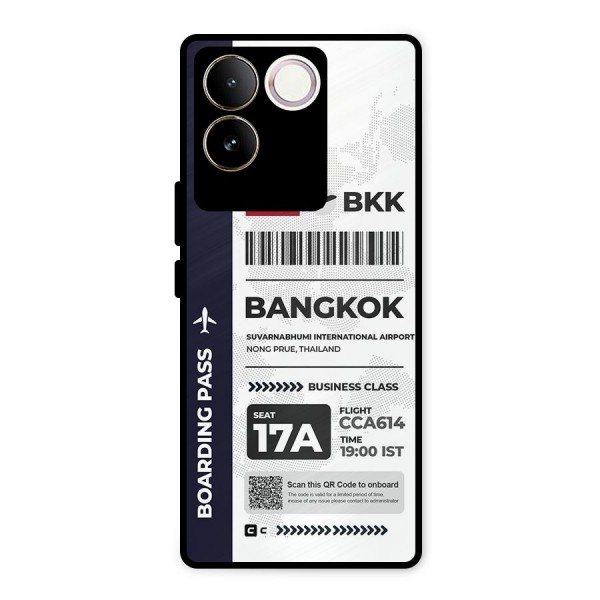 International Boarding Pass Bangkok Metal Back Case for Vivo T2 Pro