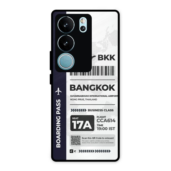 International Boarding Pass Bangkok Metal Back Case for Vivo V29 Pro