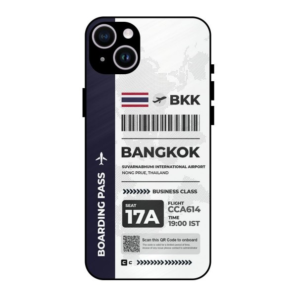 International Boarding Pass Bangkok Metal Back Case for iPhone 14 Plus