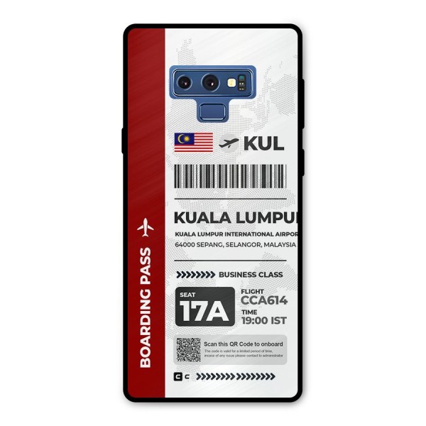 International Boarding Pass Kuala Lumpur Metal Back Case for Galaxy Note 9
