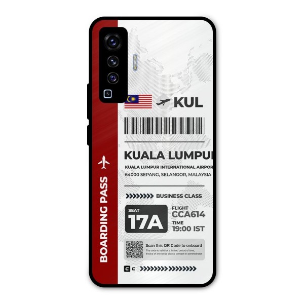 International Boarding Pass Kuala Lumpur Metal Back Case for Vivo X50