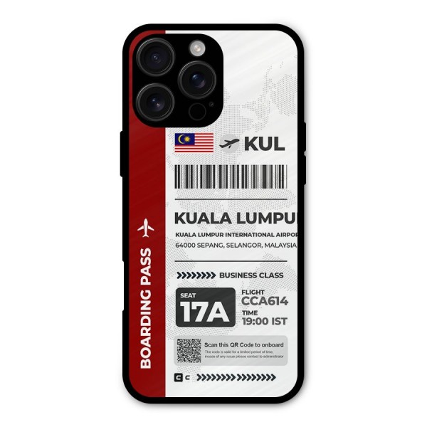 International Boarding Pass Kuala Lumpur Metal Back Case for iPhone 16 Pro Max