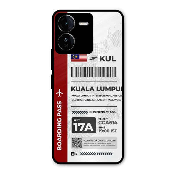 International Boarding Pass Kuala Lumpur Metal Back Case for iQOO Z9