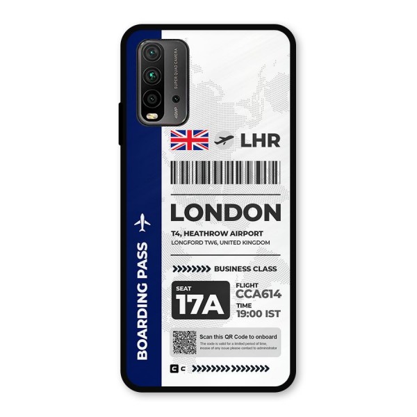 International Boarding Pass London Metal Back Case for Redmi 9 Power