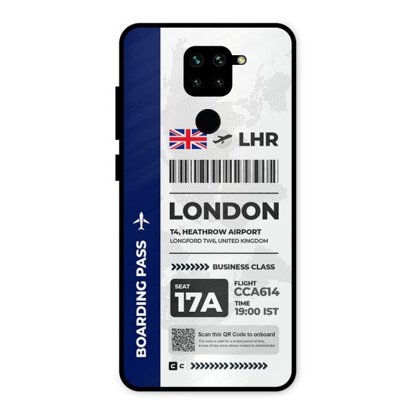International Boarding Pass London Metal Back Case for Redmi Note 9