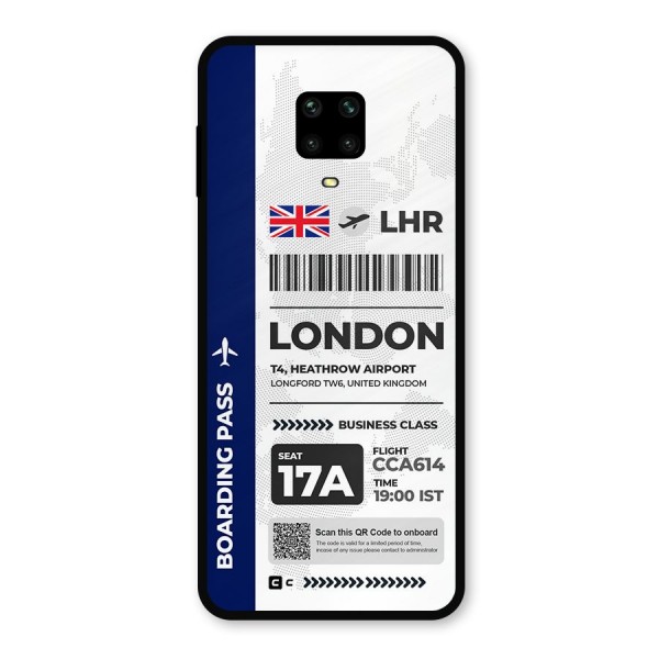 International Boarding Pass London Metal Back Case for Redmi Note 9 Pro