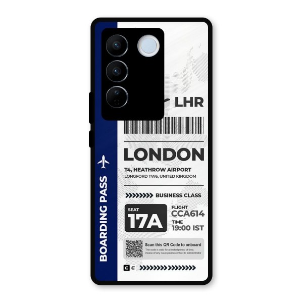 International Boarding Pass London Metal Back Case for Vivo V27