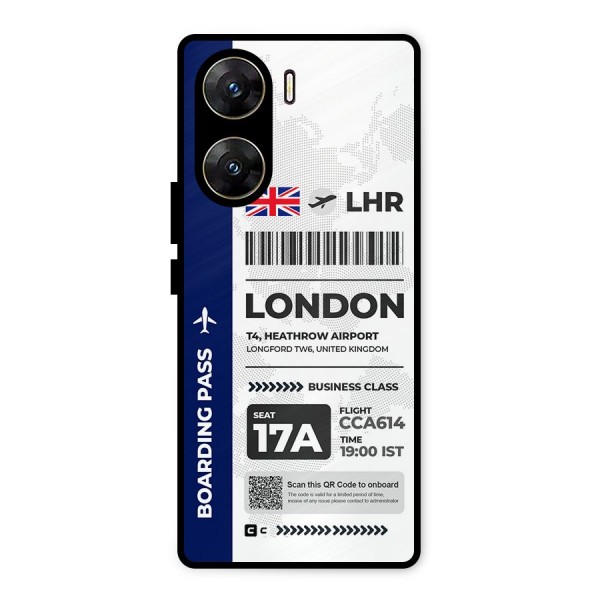 International Boarding Pass London Metal Back Case for Vivo V29e