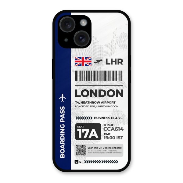 International Boarding Pass London Metal Back Case for iPhone 15