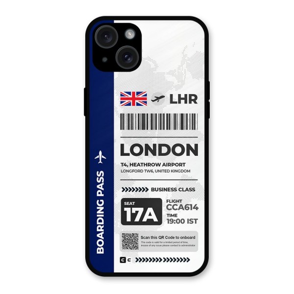 International Boarding Pass London Metal Back Case for iPhone 15 Plus