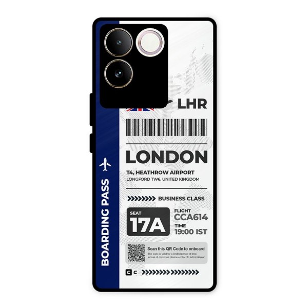 International Boarding Pass London Metal Back Case for iQOO Z7 Pro