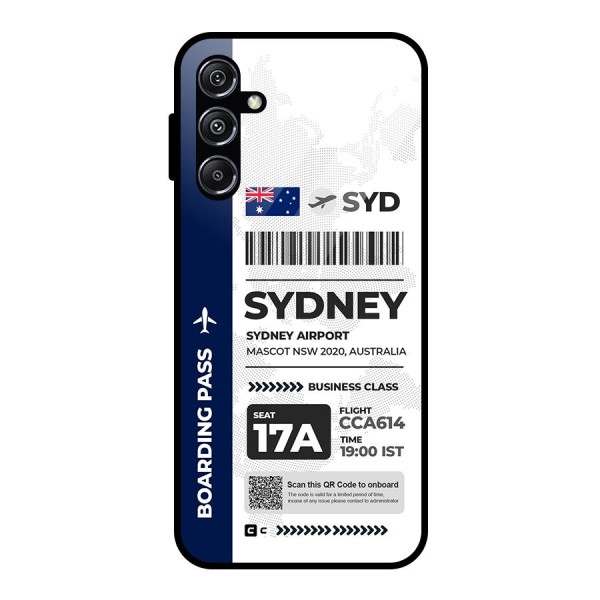 International Boarding Pass Sydney Glass Back Case for Galaxy M34 5G