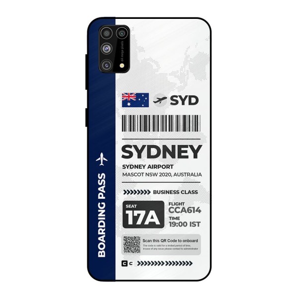 International Boarding Pass Sydney Metal Back Case for Galaxy F41